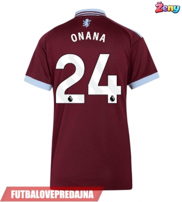 Lacne Ženy Futbalové dres Aston Villa Amadou Onana #24 2026-27 Krátky Rukáv - Domáci